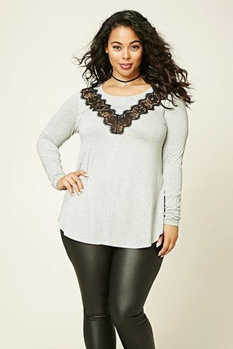 Forever21 Plus Size Eyelash Lace Top