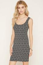 Forever21 Women's  Black & Taupe Leaf Print Bodycon Dress
