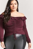 Forever21 Plus Size Off-the-shoulder Ruched Top