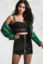 Forever21 Sheer Lace Feminist Crop Top