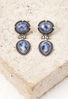 Forever21 Faux Stone Drop Earrings (b.silver/blue)