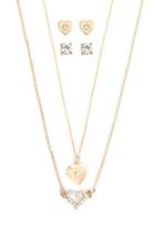 Forever21 Heart Charm Necklaces & Earrings Set