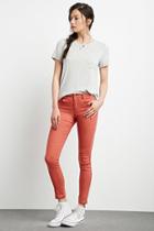 Forever21 Women's  Red The Sunset Midrise Skinny Jean