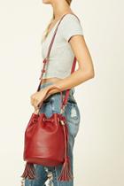 Forever21 Burgundy Faux Leather Bucket Bag