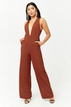 Forever21 Woven Plunging Jumpsuit