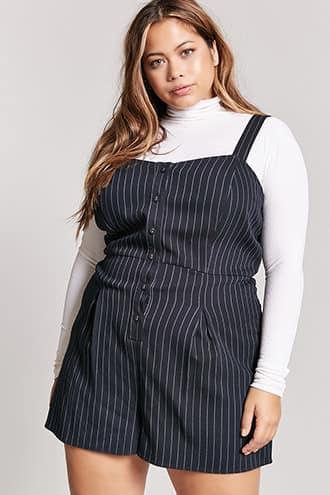 Forever21 Plus Size Pinstripe Romper
