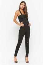 Forever21 Ripped-knee Overalls