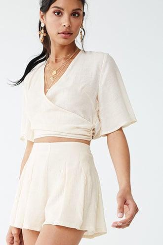 Forever21 Gauze Crop Top & Shorts Set