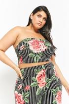 Forever21 Plus Size Floral & Striped Tube Top
