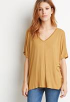 Love21 Women's  V-neck Dolman Top (mustard)