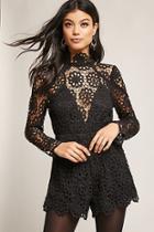 Forever21 Selfie Leslie Sheer Crochet Lace Romper
