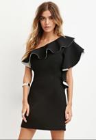 Forever21 Women's  One-shoulder Ruffled Dress