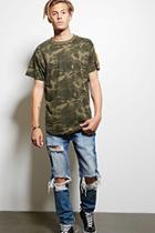 21 Men Men's  Victorious Camo Drop-hem Tee