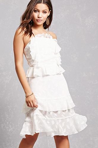 Forever21 Dark Pink Tiered Ruffle Dress