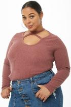 Forever21 Plus Size Ribbed Knit Crisscross Top