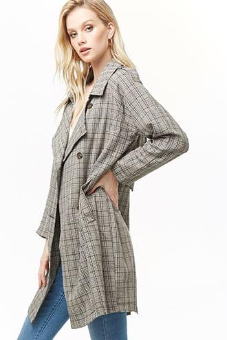 Forever21 Double Breasted Glen Plaid Jacket