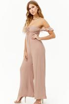 Forever21 Ruched Cutout Off-the-shoulder Jumpsuit