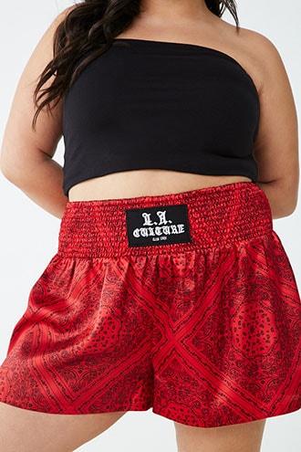 Forever21 Plus Size La Culture Bandana Print Shorts