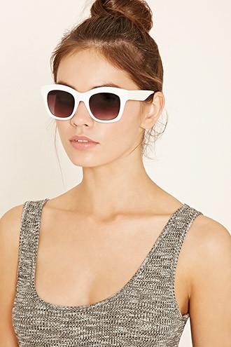 Forever21 White & Grey Square Sunglasses