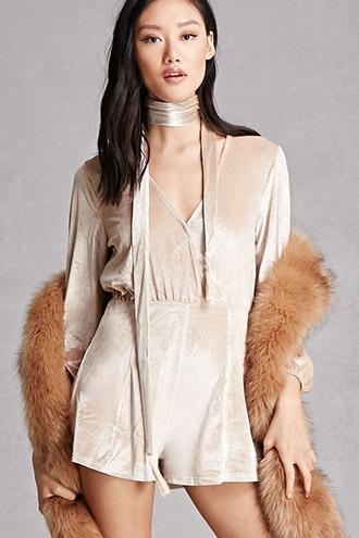 Forever21 Honey Punch Velvet Romper