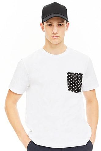 Forever21 Polka Dot-pocket Tee