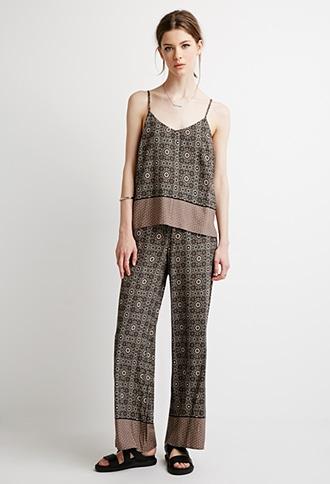Forever21 Contemporary Sunburst Print Palazzo Pants