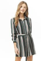 Forever21 Variegated-stripe Shirt Dress
