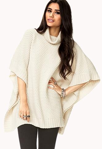 Forever21 Textured Knit Sweater Cape
