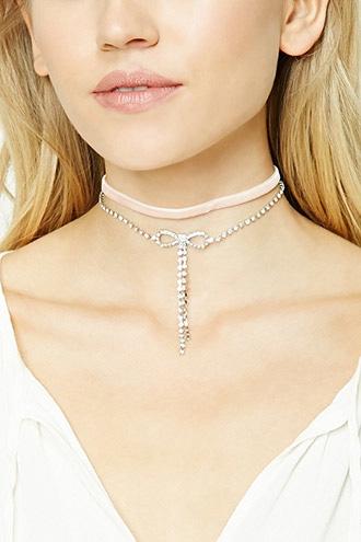 Forever21 Velvet Bow Choker Set