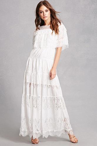 Forever21 Eyelash Lace Ruffle Dress