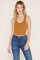 Forever21 Women's  Amber Racerback Ribbed Crop Top