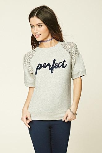 Forever21 Women's Perfect Graphic Lace Top