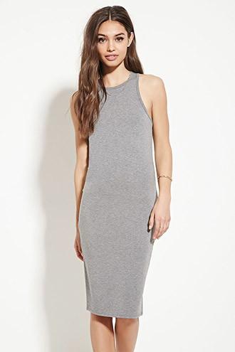 Forever21 Women's  Heather Grey Knit Bodycon Dress