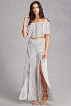 Forever21 Striped Crop Top & Pant Set