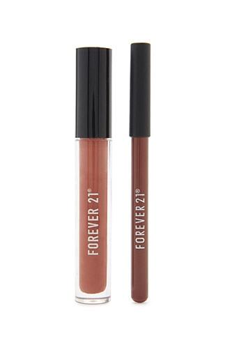 Forever21 Chestnut Liquid Lipstick And Liner Set