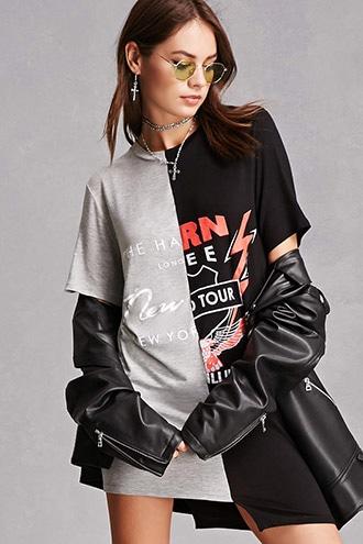Forever21 Patchwork Graphic Mini Dress