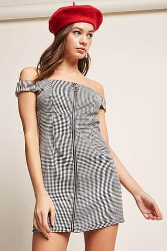 Forever21 Houndstooth Zip-front Dress