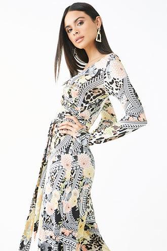 Forever21 Floral Leopard Print Jumpsuit