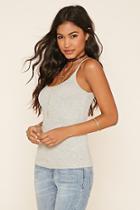 Forever21 Women's  Heather Grey Ribbed Knit Cami