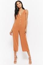 Forever21 Sleeveless Button-front Jumpsuit