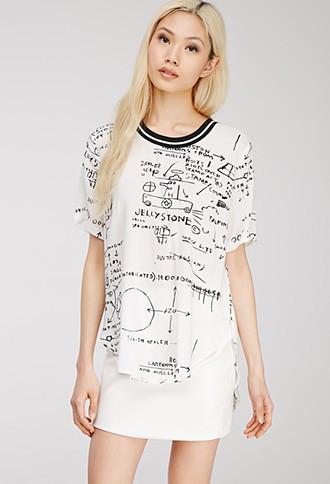 Forever21 Basquiat Illustration Print Top