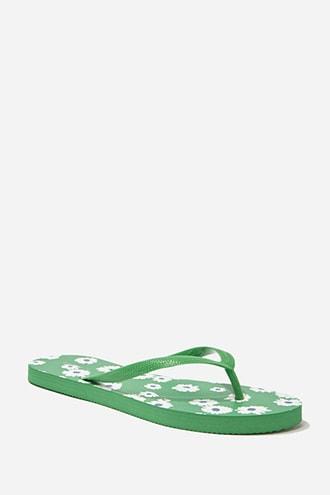 Forever21 Daisy Print Thong Flip-flops