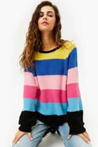 Forever21 Ribbed Striped Colorblock Sweater