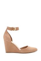 Forever21 Women's  Taupe Faux Suede Wedges