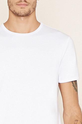 21 Men Men's  White Crew Neck Tee