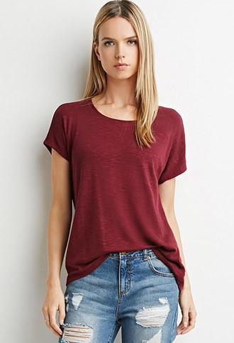 Love21 Drapey Textured Knit Blouse