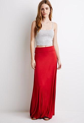 Forever21 Classic Fold-over Maxi Skirt