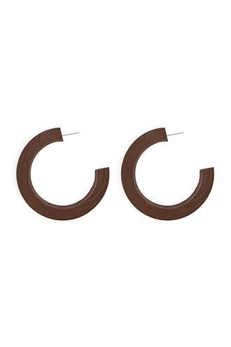 Forever21 Open-end Wooden Hoop Earrings