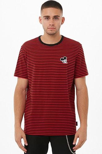 Forever21 Striped Mickey Mouse Tee