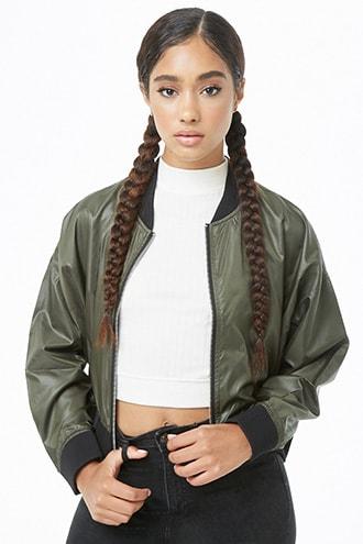 Forever21 Flat Collar Bomber Jacket